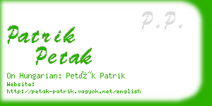 patrik petak business card